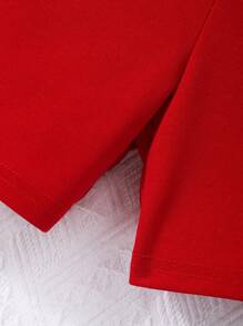Conjunto de tirantes de unicolor elegante con perlas y lazo para niña preadolescente con cinturón, para verano, ropa para niña de color rojo, para vacaciones, verano, viajes