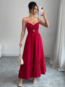 Elenzga 女士长裙 - 紅色 - 查看 4