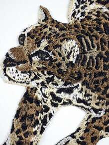 1 对大号刺绣缝制豹纹图案布贴布贴无需胶水，服装配饰布贴，DIY 服装装饰 - 棕色 - 查看 5