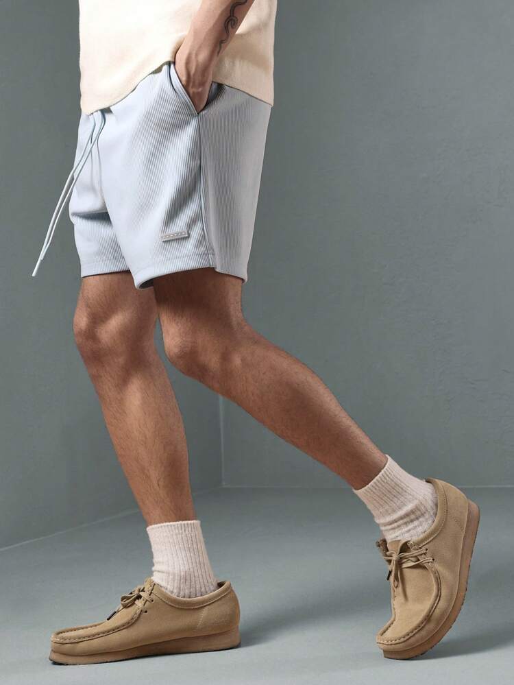 Modern Ottoman Textured Drop-Crotch Shorts