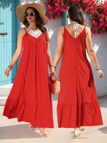 INAWLY Plus Size Simple Fashion Casual Everyday Dress - Multicolor - View 1