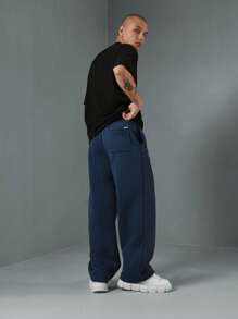 SUMWON Smwin Designer Streetwear Extreme Skater Fit Sweatpants Athletic Track Pants Urban Fashion Casual Joggers Winter Lounge Wear Elastic Waist Comfort Athleisure Pants - Blue - View 5