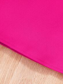 SHEIN Glamorique Kids 1 Set Tween Mädchen Kunstperle Decor Einfarbig Kurzarmkleid mit Schleife Crossbody Bag