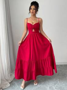 Elenzga 女士长裙 - 紅色 - 查看 3