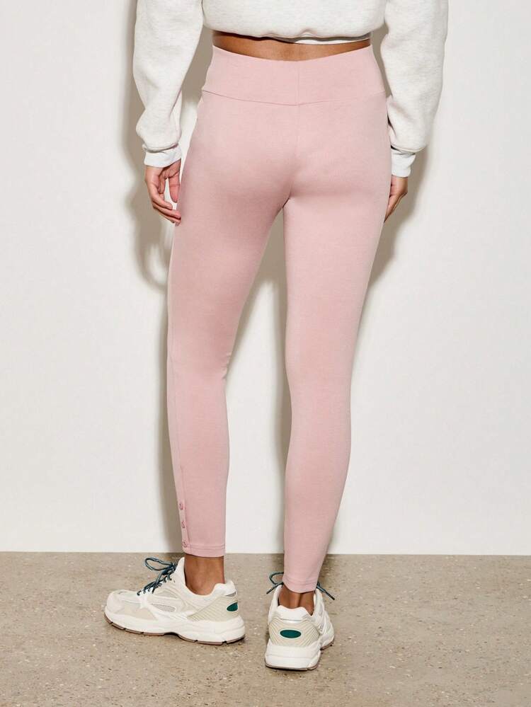 High-Rise Leggings With On Detail