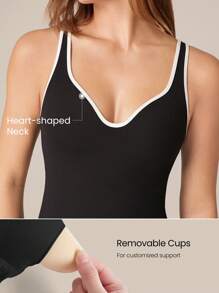 GLOWMODE 女士侧开衩露背修身运动连衣裙 - 黑色 - 查看 4