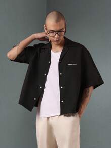 SUMWON Project Streetwear Boxy Fit Button-Up Shirt Urban Casual Short Sleeve Lightweight Summer Spring Oversized Designer Contemporary Fashion Basic Essential