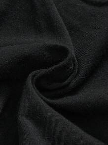 ROMWE Goth Áo hai dây hở lưng gợi cảm trang trí hình bướm ren tương phản - màu đen - Xem 4