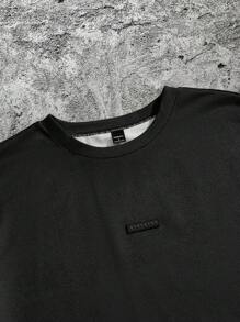 Manfinity NXTstreet Maglietta a maniche corte con stampa digitale, vestibilità morbida da uomo - nero - Visualizzare 4