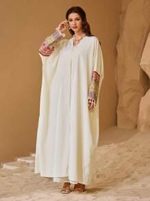 Al Najma Women's Simplistic Arabian Abaya, Casual For Everyday Wear, Modest Robe - Apricot - View 4