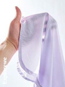 SHEIN Camisa com capuz e estampa de montanha para meninas adolescentes, manga comprida, abotoamento simples - Roxa - Ver 6