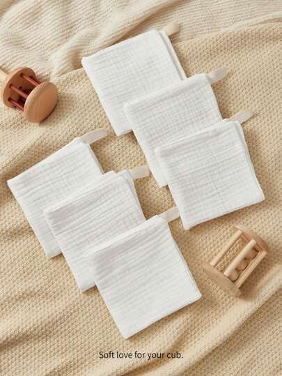 Cozy Pixies 6 件装纯棉婴儿手帕，超柔软婴儿毛巾，适合男孩和女孩的婴儿必需品