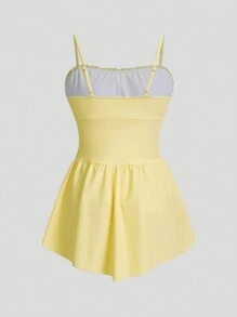 Swim Mod Vestido de baño elegante de estilo princesa con cintura ceñida y Bottom, para el verano y las vacaciones en la playa