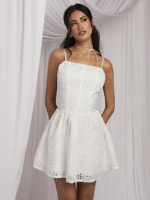 COSMINA Women Mini Dress, Vacation, Wedding, Western Wear For Women, Petite Size, Sexy, Bohemian Style, Summer Outfits For Women - White - View 6