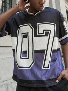 PAVTROS 男士印花圆领 T 恤，休闲时尚，适合日常穿着 - 彩色 - 查看 1