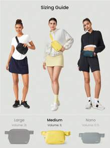 GLOWMODE 1L Zipper Everywhere Belt Bag Water Repellent Waist Crossbody Bags With Adjustable Strap - Mustard Yellow - View 7