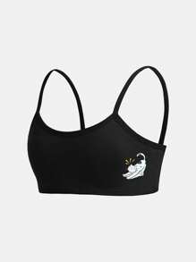 3pcs Cute Cat Print Camisole Undershirts For Big Girls - Multicolor - View 12