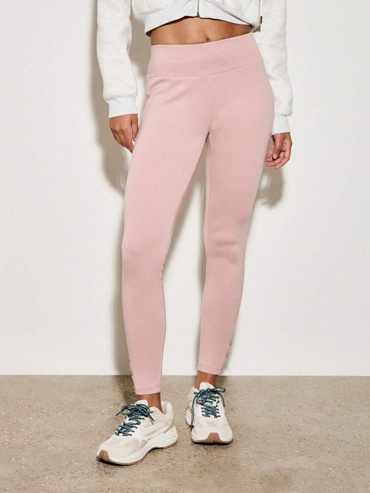 High-Rise Leggings With On Detail
