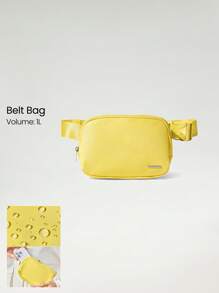 GLOWMODE 1L Zipper Everywhere Belt Bag Water Repellent Waist Crossbody Bags With Adjustable Strap - Mustard Yellow - View 1