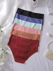 Set de 6 bragas triangulares cómodas y sin costuras para niñas adolescentes, ropa interior para uso diario - Multicolor - Ver 2