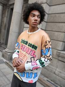 PAVTROS Manfinity Streetrush Men's Casual Pullover Sweatshirt, Minimalist & Fashionable For Daily Wear - Multicolor - View 4