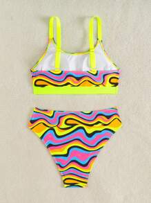 SHEIN Slayr 2pcs/Set Striped Multi-Color Strapless Sexy Bikini Set Women Swimwear, Summer Beach Vacation - Multicolor - View 6