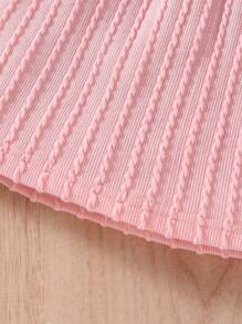 2pcs Baby Girls Vertical Striped Front Button Shirt And Shorts 2 Pieces Set, Fashionable Spring/Summer