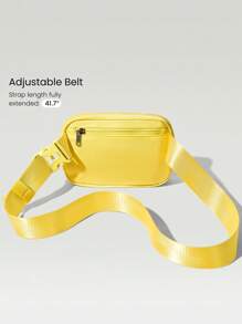 GLOWMODE 1L Zipper Everywhere Belt Bag Water Repellent Waist Crossbody Bags With Adjustable Strap - Mustard Yellow - View 5