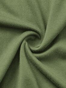 SHEIN BASICS Set de 3 bodys de mujer de manga larga con escote de corazón, unicolor y ajustado, de estilo casual - Verde militar - Ver 3