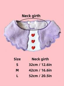 PETSIN 1pc Pet Heart Embroidered Scarf, Dogs Valentine's Day Accessory, Cats Neck Warmer, Cute Pet Scarf, Dog Bibs, Pet Valentine Outfit - Multicolor - View 2