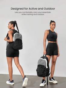 GLOWMODE Training Outdoor Wandern Rückzug Elastischer reflektierender Kordelzug Seitentasche mit Kordelzug Innentasche mit Reißverschluss Rucksack