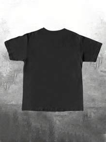 Manfinity Dauomo Believe In Myself Classic Mouse Print T-Shirt, Regular Fit For Men - Black - View 2