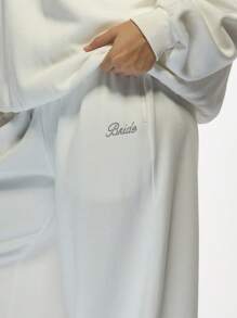 MISSGUIDED PLUS Plus Size Oversized Wide Leg Bride Sweatpants Lounge Pants Wedding Day Getting Ready Bridal Party Joggers Cozy Drawstring Casual Comfort Wear - White - View 5