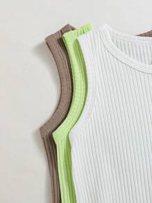 Baby Boys Comfortable Sleeveless Round-Neck Bodysuit Three Pieces Set