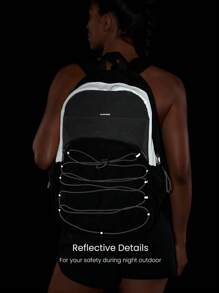 GLOWMODE Training Outdoor Wandern Rückzug Elastischer reflektierender Kordelzug Seitentasche mit Kordelzug Innentasche mit Reißverschluss Rucksack