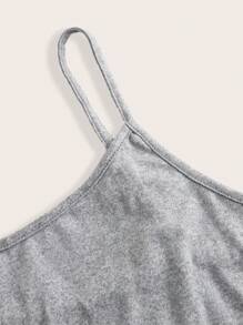 SHEIN Essnce Plus Size Women's Clothing Four Seasons Casual Versatile Basic Comfortable Long Black Camisole 2 Packs, Fall Women Clothes, Curv Tops, Black Tops, Women Top - Light Grey - View 11