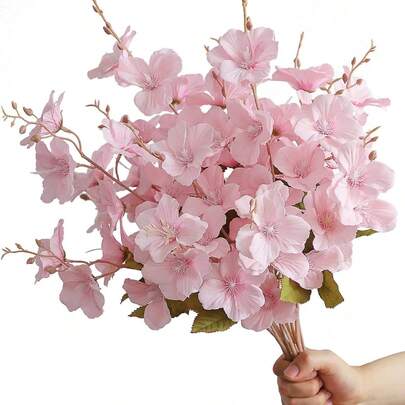 1 束 65 厘米人造水仙花木兰花，适用于花瓶家居客厅婚礼餐桌装饰中心装饰品浪漫主题、假植物、秋季装饰、房间、书桌、花园装饰、房间装饰用品、情人节、礼物