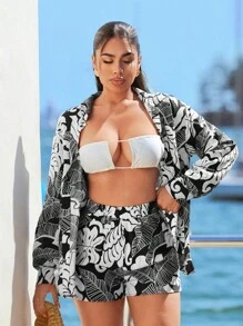 SHEIN SXY 女士性感露背吊带裙、度假、女士度假装、女士夏季装、女士夏季套装、女士沙滩装、外出装、邮轮装 - 黑與白 - 查看 3