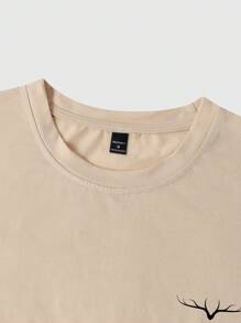 Manfinity Homme Men's Casual Simple Contrast Color Patchwork Short Sleeve T-Shirt - Multicolor - View 5