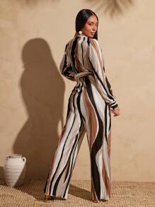 Vixey Pleated Satin Wide Leg Belted Jumpsuit, Summer Outfits For Women, Vacation Outfits Women, Island Vacation Outfits