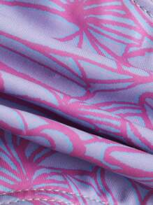 SHEIN Swim Women Spring Break Beachwear 2 Pieces Vintage Bikini Set, Random Floral Print Tie Front Top And Tie Side Bottom, Bohemian Festival Summer Vacation Outfits