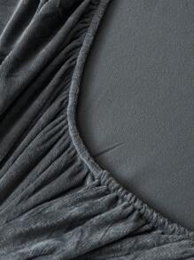 2/3pcs Gray Velvet Fitted Sheet Set Warm Soft Solid Fuzzy Fitted Sheet Set King Queen Full Twin Size, Luxury Super Soft Cozy Comfy Bottom Sheet With 11.8" Deep Pocket,Suitable For Fall Winter And Spring 1Fitted Sheet+1/2Pcs Pillowcases Domitory Bedding Back School Bedding - Grey - View 6