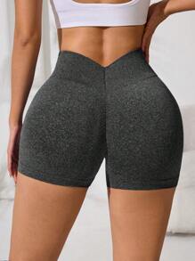 Easithlete Women's Fitness Yoga Sports Shorts With Ruched Waistband, Sexy And Lifting, Elastic & Comfortable Biker Shorts