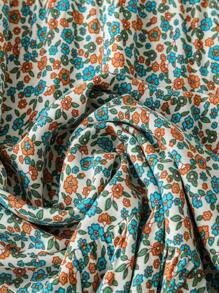 SHEIN Clasi 大码波西米亚风 V 领休闲波西米亚风格短袖长裙，适合夏季