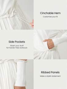 GLOWMODE VitalSwift Sweat-Wicking Quick-Dry Tennis Ribbed Cuffs Adjustable Hem Jacket Workout Running Training Tennis