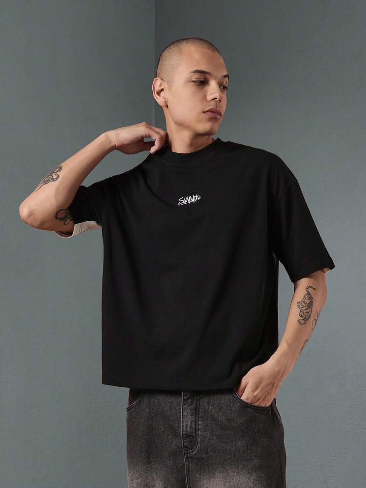 SUMWON Athletic Varsity T-Shirt Sporty Shoulder Panel Design Two-Tone Short Sleeve Cotton Jersey Tee Streetwear Urban Style Casual Summer Comfort Fit