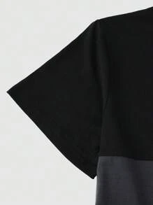 Manfinity Homme Men's Plain Color Block Round Neck Short Sleeve Graphic Print Simple T-Shirt Men Clothing Men T Shirts Men T-Shirt Casual T Shirt For Men Men T Shirts Casual - Multicolor - View 3