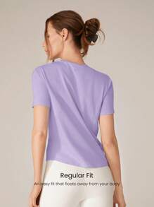 GLOWMODE Pima Cotton Lifestyle Tee Summer Tank Top Gym Wear - Lilac Purple - View 2