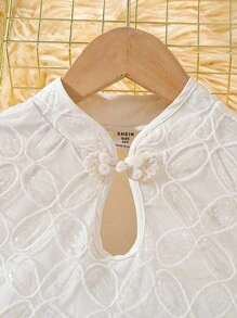 SHEIN Young Tween Girls Princess Dress, Sweet Elegant And Noble Style, Graceful Lady Lace Sequins Net Yarn Dress Suitable For Party - Apricot - View 6