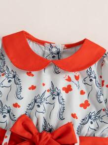 SHEIN Young Girl Simple Fashion Casual Everyday Dress - Multicolor - View 4